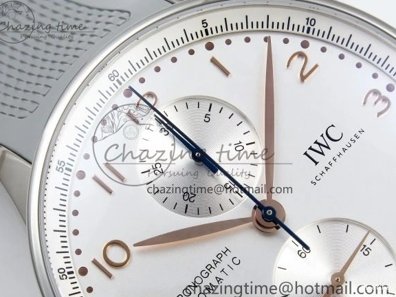 MIROTIME 1228 Portuguese Chrono IW3716 Z+F 1:1 Best Edition White Dial on Gray Rubber Strap A WrinkleFree 7014